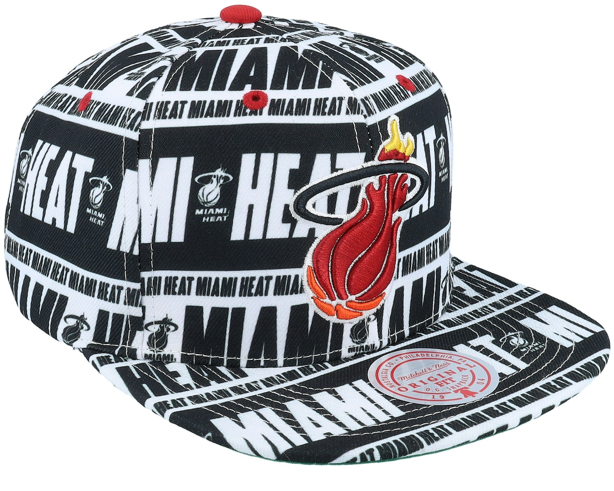 MENS MITCHELL & NESS NBA MEAT PAPER SNAPBACK HWC HEAT
