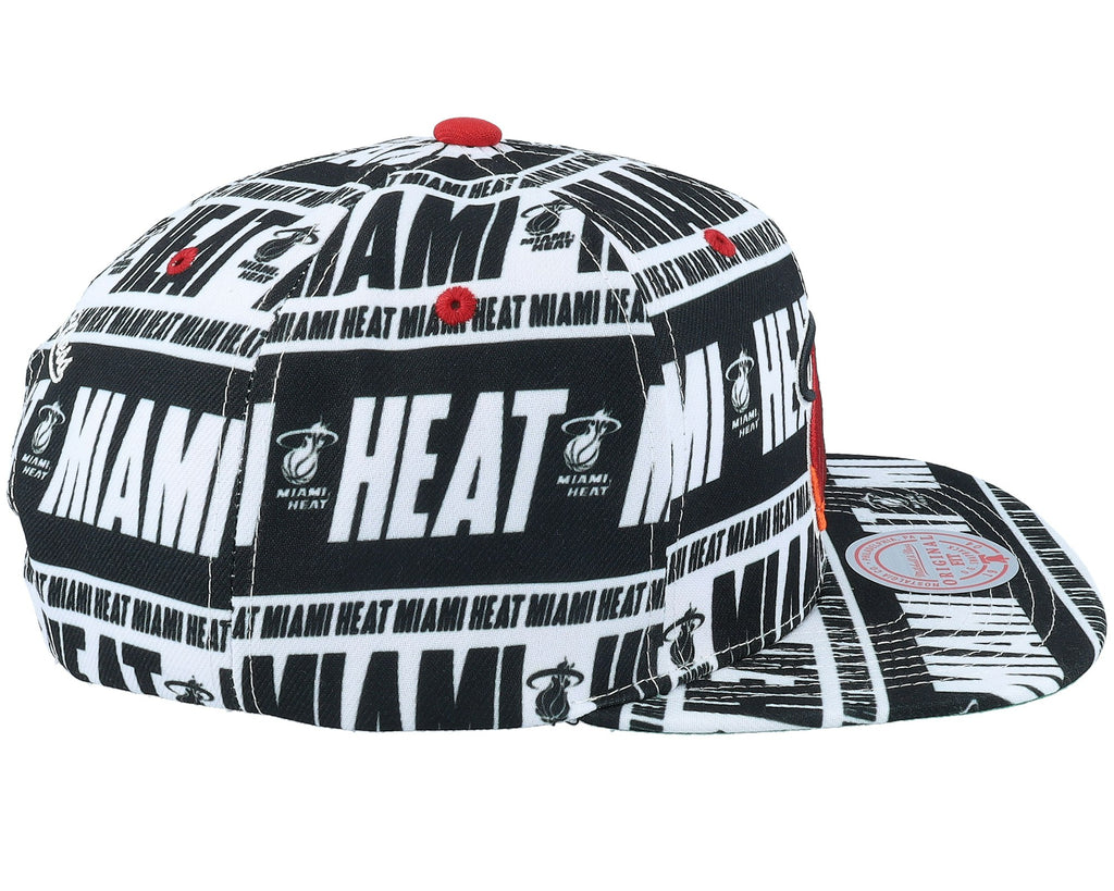 MENS MITCHELL & NESS NBA MEAT PAPER SNAPBACK HWC HEAT