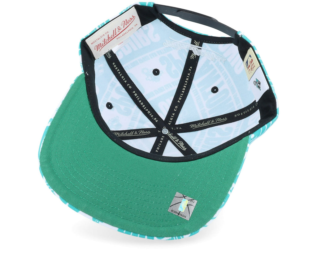 MENS MITCHELL & NESS NBA MEAT PAPER SNAPBACK HWC SPURS - TEAL