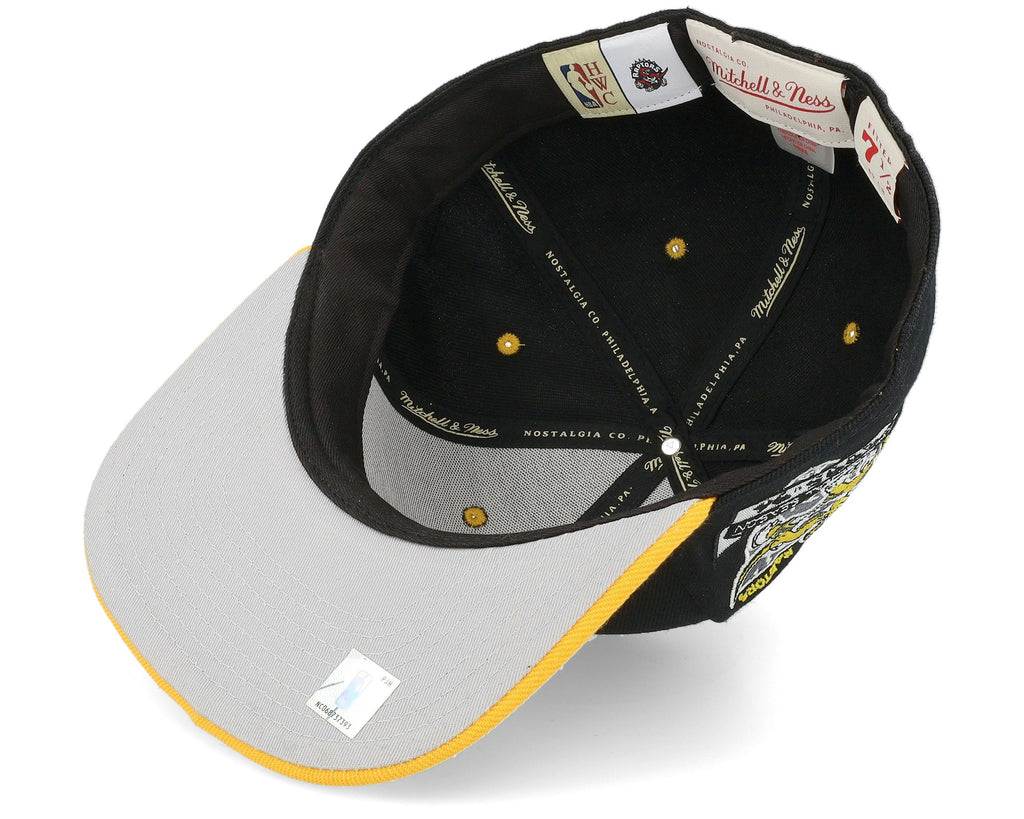 MENS MITCHELL & NESS NBA YELLOW TOE FITTED HWC RAPTORS - BLACK-YELLOW