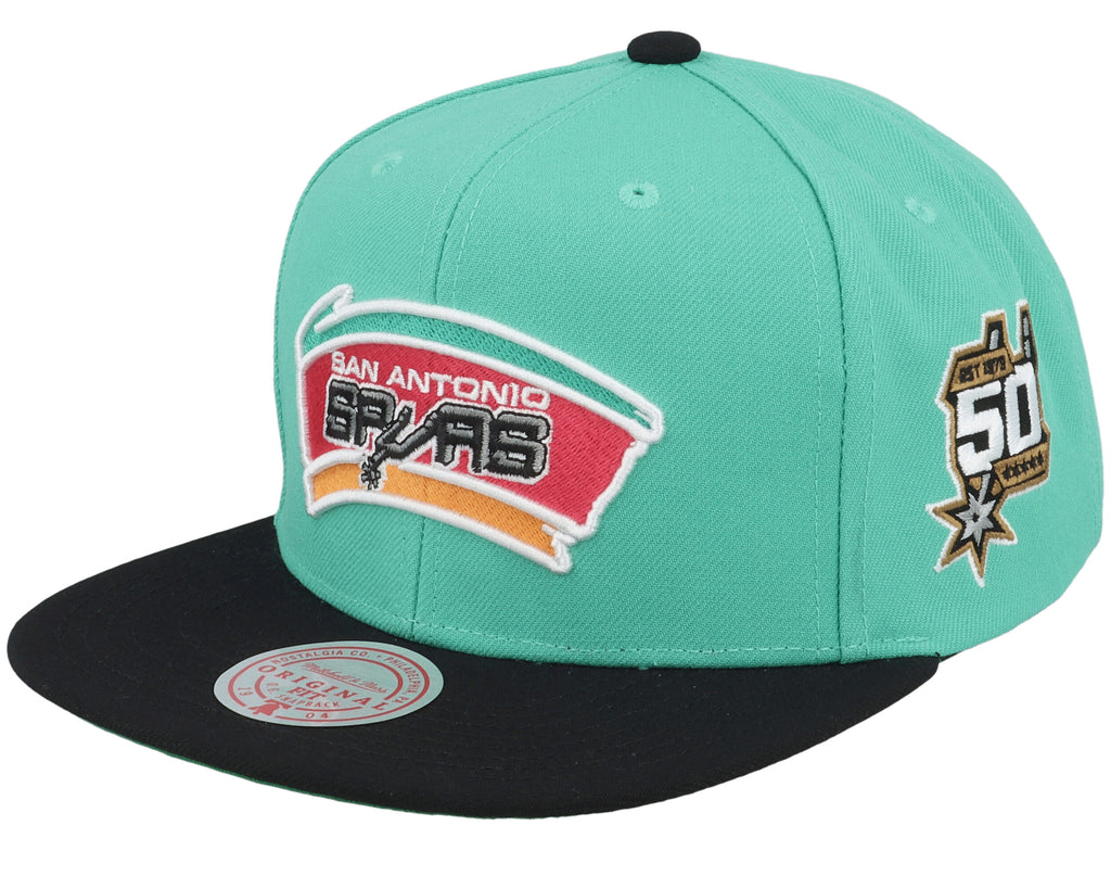 MENS MITCHELL & NESS NBA TEAM ORIGINS SNAPBACK HWC SPURS - TEAL