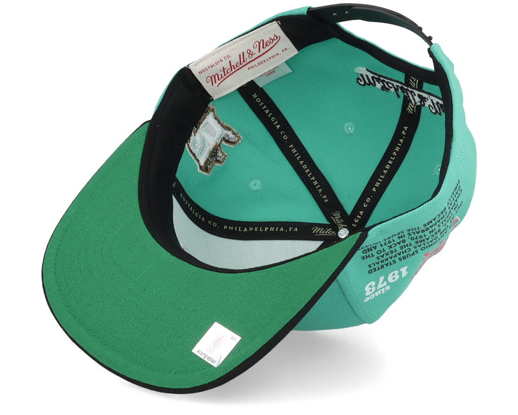 MENS MITCHELL & NESS NBA TEAM ORIGINS SNAPBACK HWC SPURS - TEAL