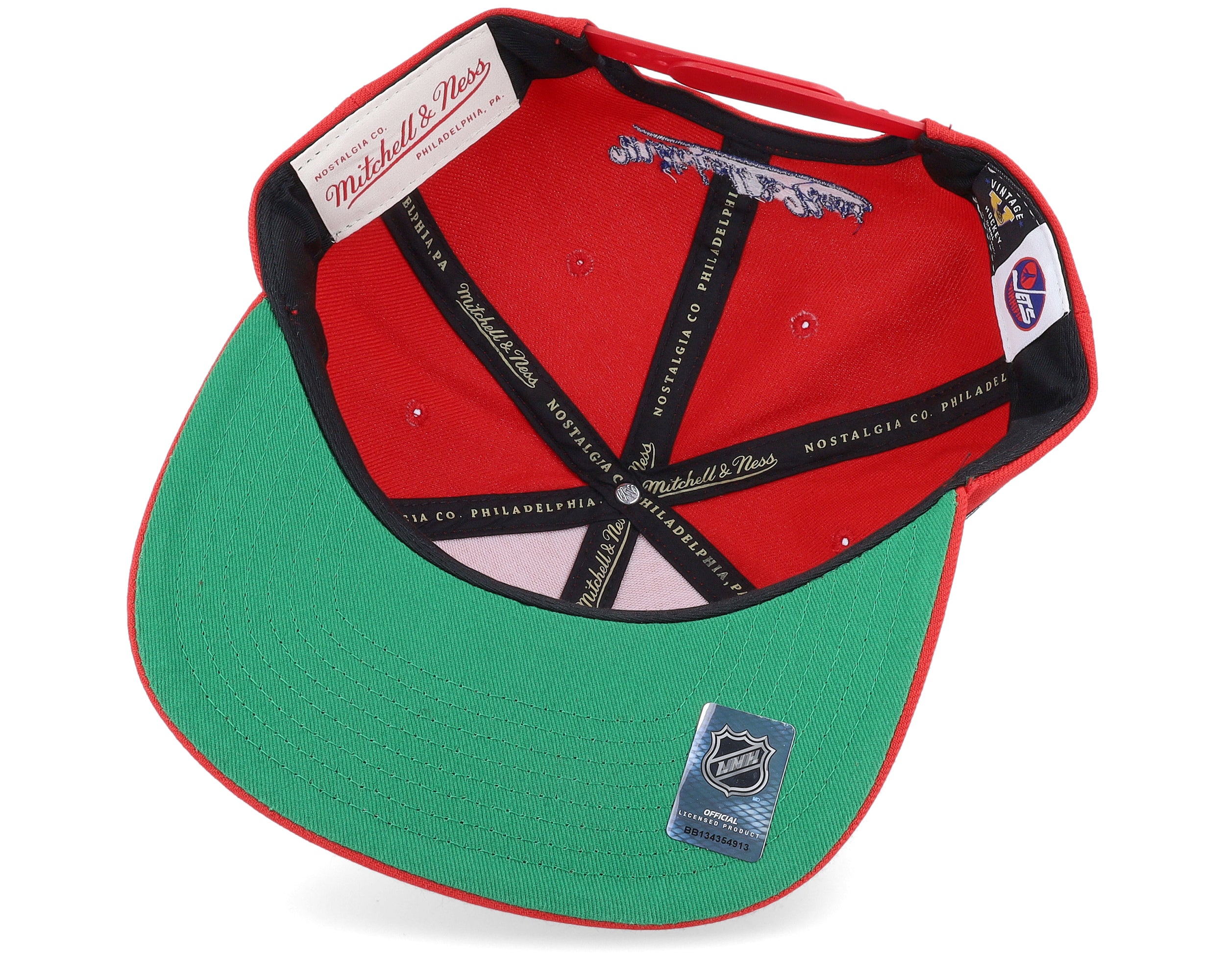 Mens Mitchell & Ness NHL ALTERNATE FLIP SNAPBACK JETS