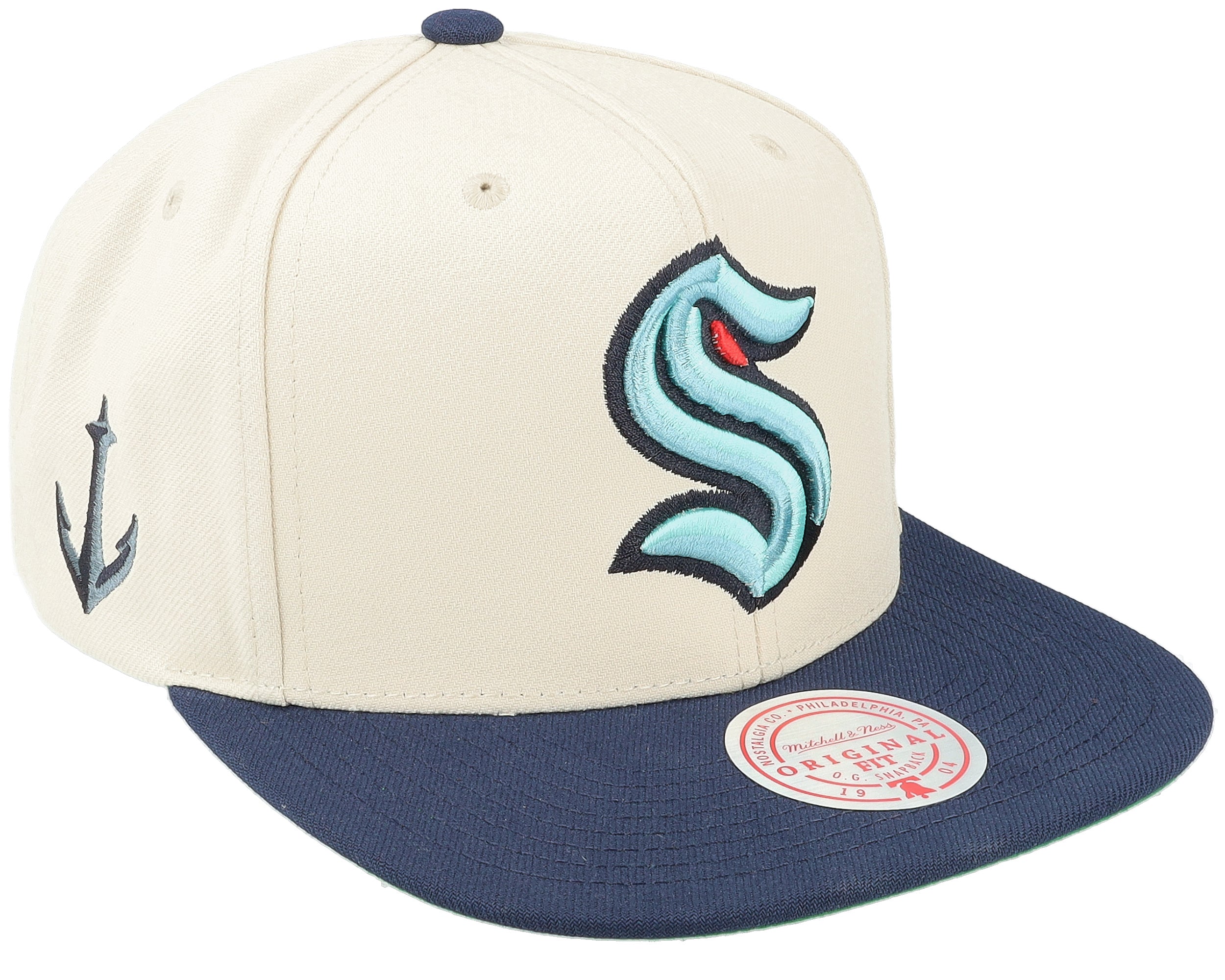 Mens Mitchell & Ness NHL VINTAGE OFF-WHITE SNAPBACK KRAKEN