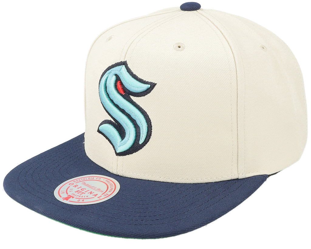 Mens Mitchell & Ness NHL VINTAGE OFF-WHITE SNAPBACK KRAKEN