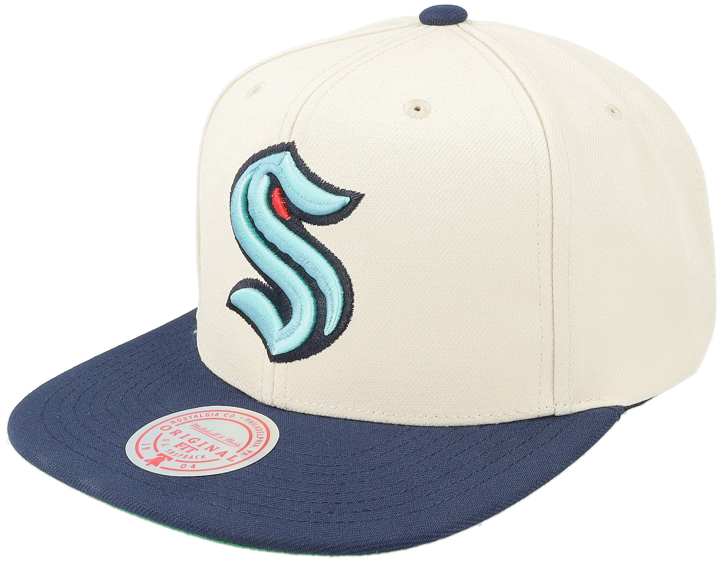 Mens Mitchell & Ness NHL VINTAGE OFF-WHITE SNAPBACK KRAKEN