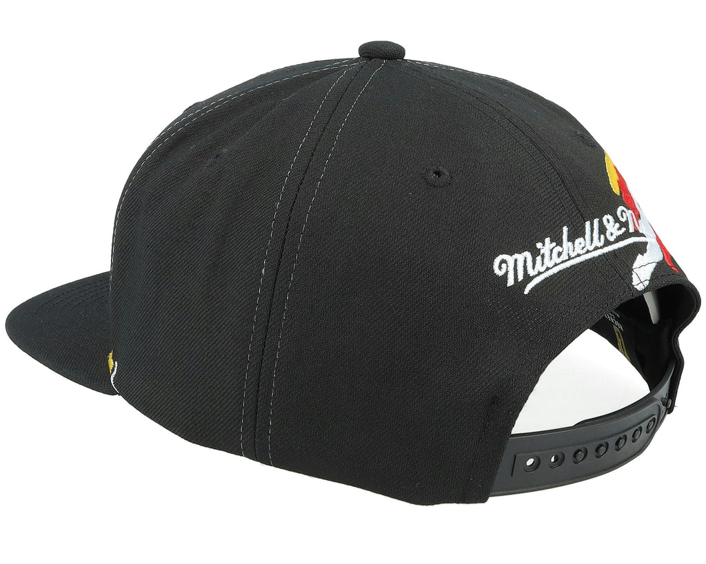 MENS MITCHELL & NESS NHL VINTAGE PAINTBRUSH SNAPBACK FLAMES - BLACK