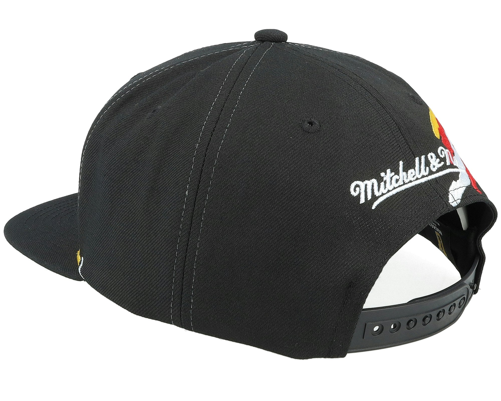MENS MITCHELL & NESS NHL VINTAGE PAINTBRUSH SNAPBACK FLAMES - BLACK