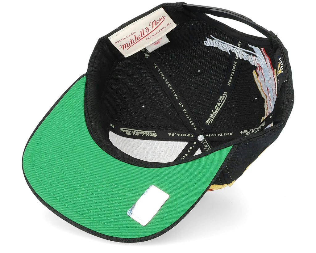 MENS MITCHELL & NESS NHL VINTAGE PAINTBRUSH SNAPBACK FLAMES - BLACK