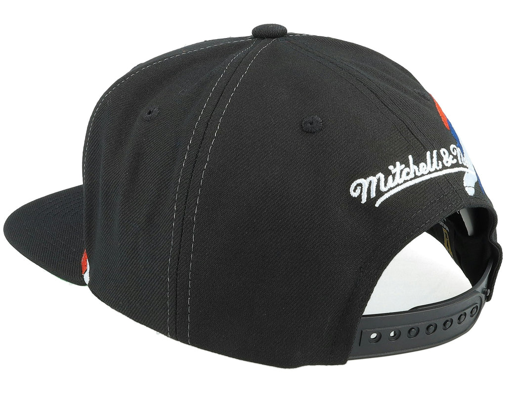 MENS MITCHELL & NESS NHL VINTAGE PAINTBRUSH SNAPBACK OILERS - BLACK