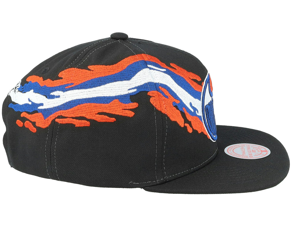 MENS MITCHELL & NESS NHL VINTAGE PAINTBRUSH SNAPBACK OILERS - BLACK