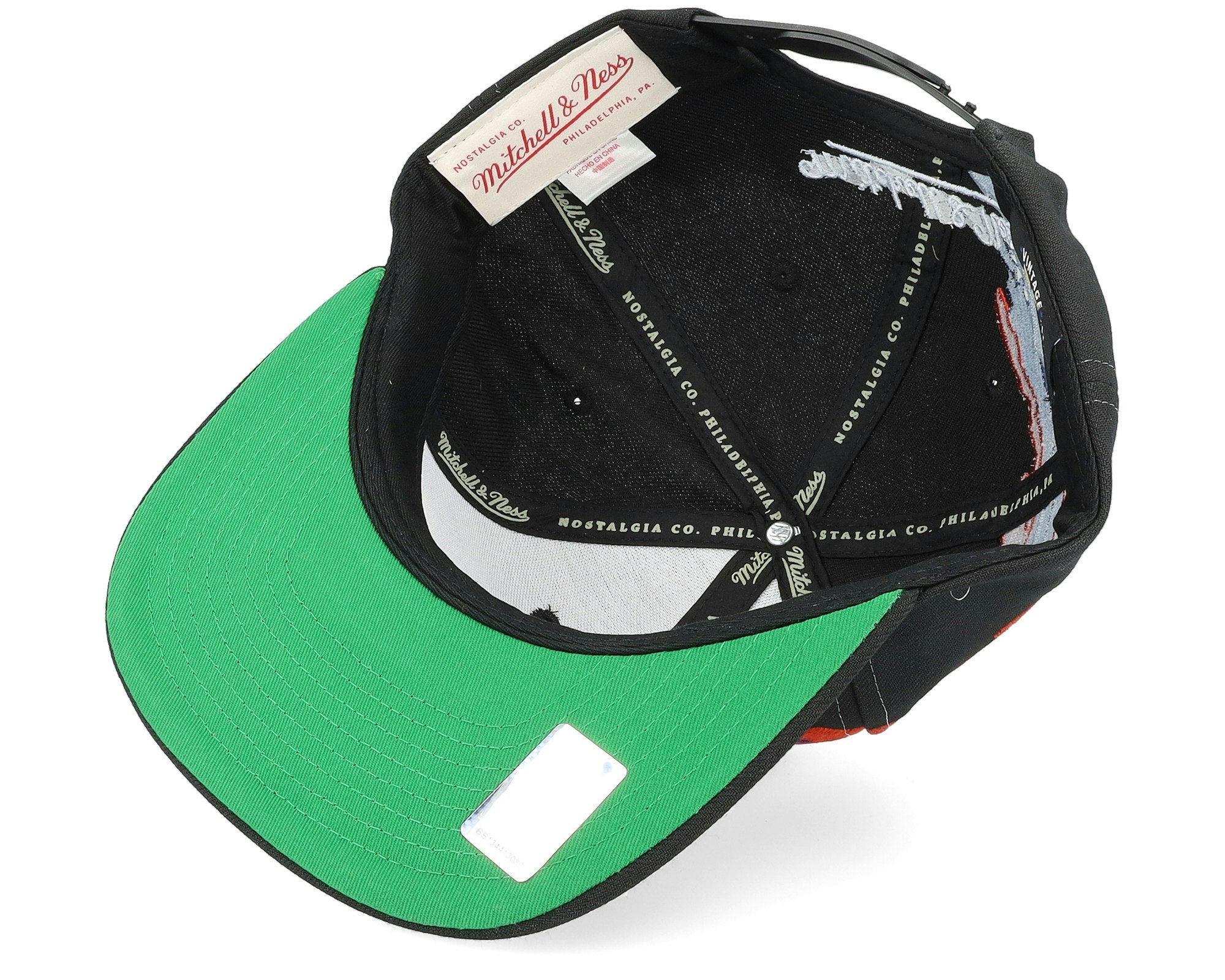 MENS MITCHELL & NESS NHL VINTAGE PAINTBRUSH SNAPBACK OILERS - BLACK