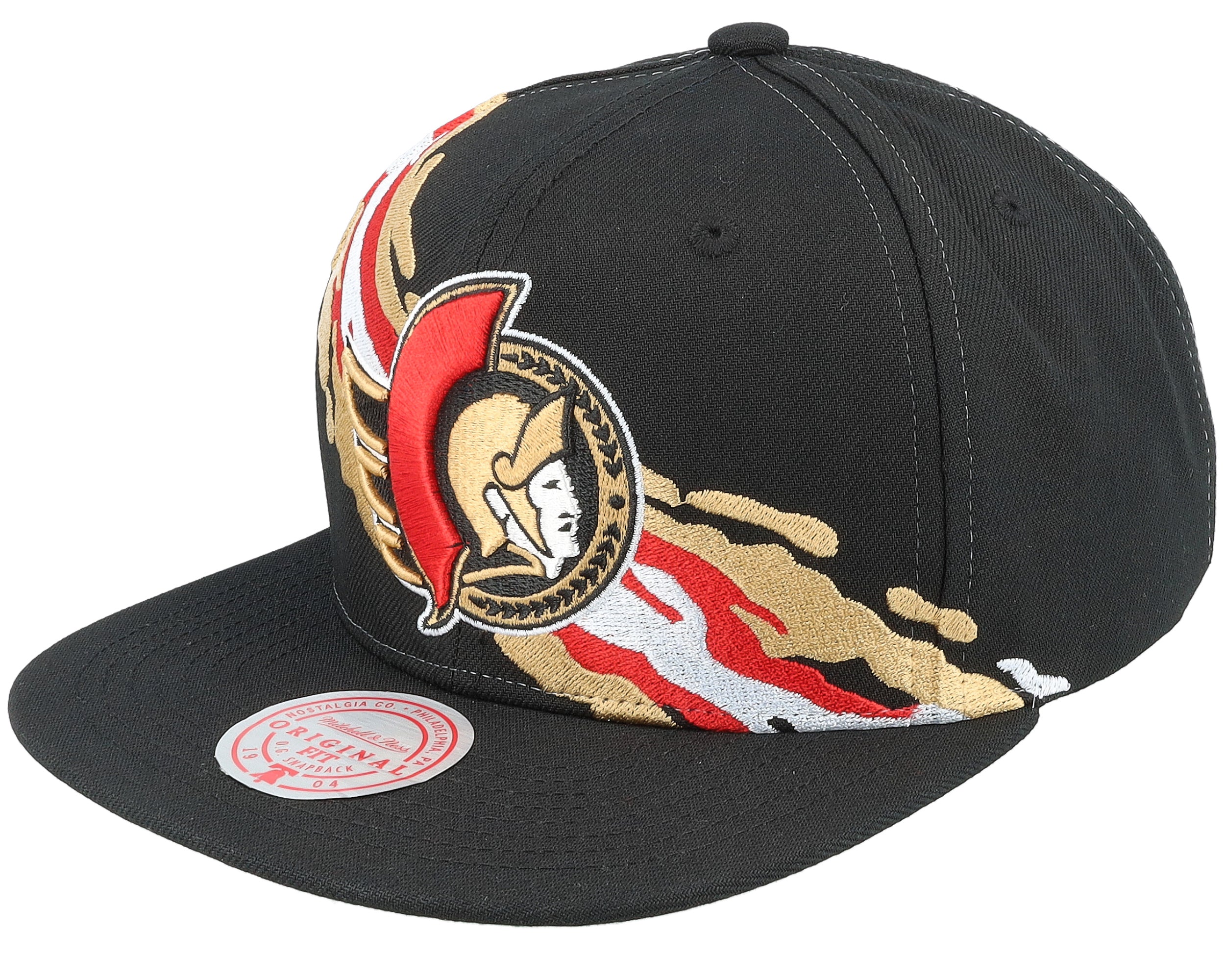 MENS MITCHELL & NESS NHL VINTAGE PAINTBRUSH SNAPBACK SENATORS - BLACK