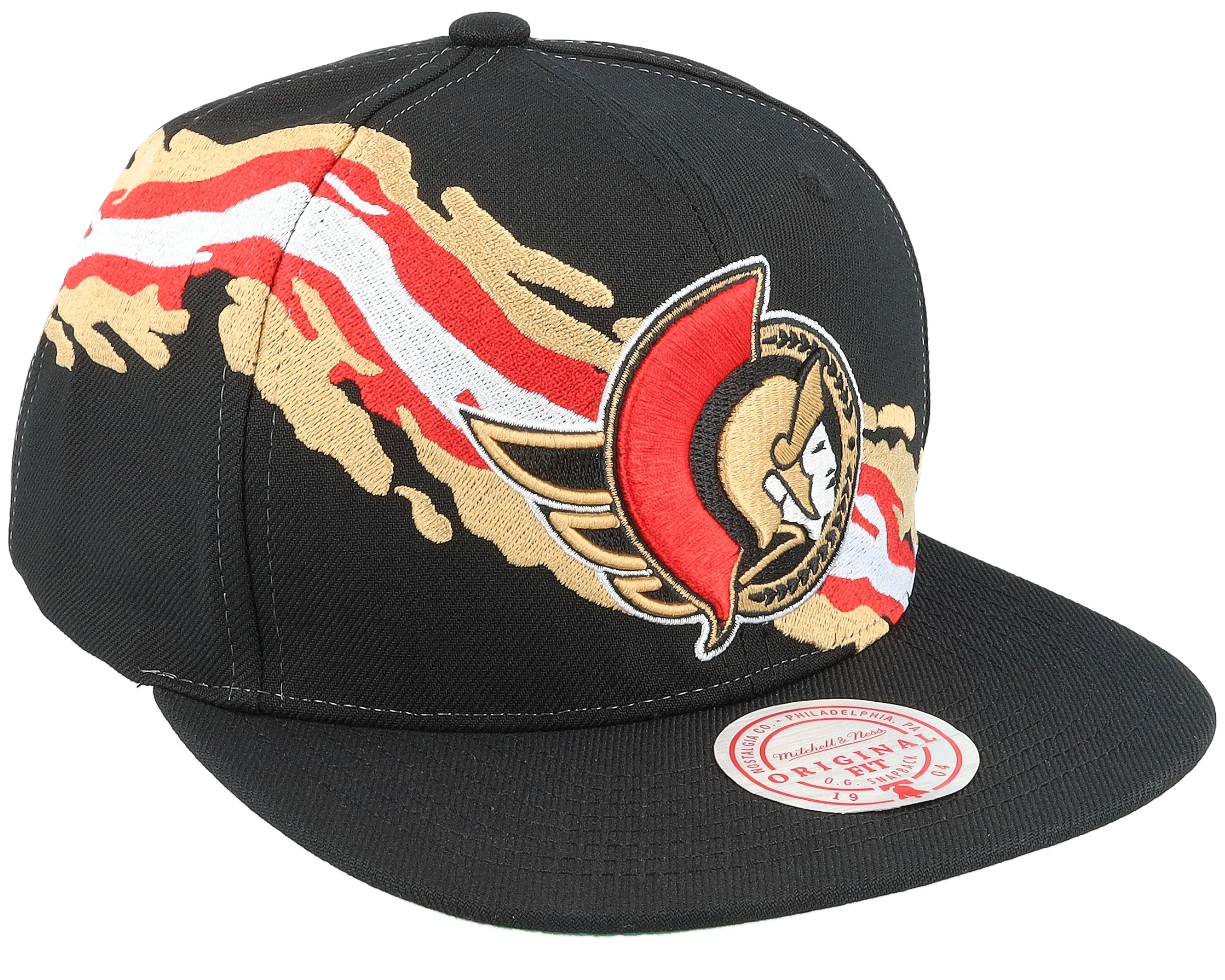 MENS MITCHELL & NESS NHL VINTAGE PAINTBRUSH SNAPBACK SENATORS - BLACK