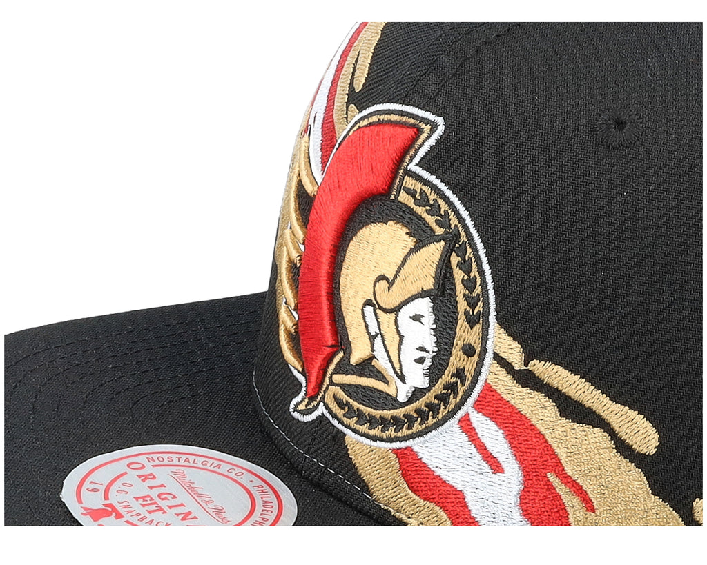 MENS MITCHELL & NESS NHL VINTAGE PAINTBRUSH SNAPBACK SENATORS - BLACK