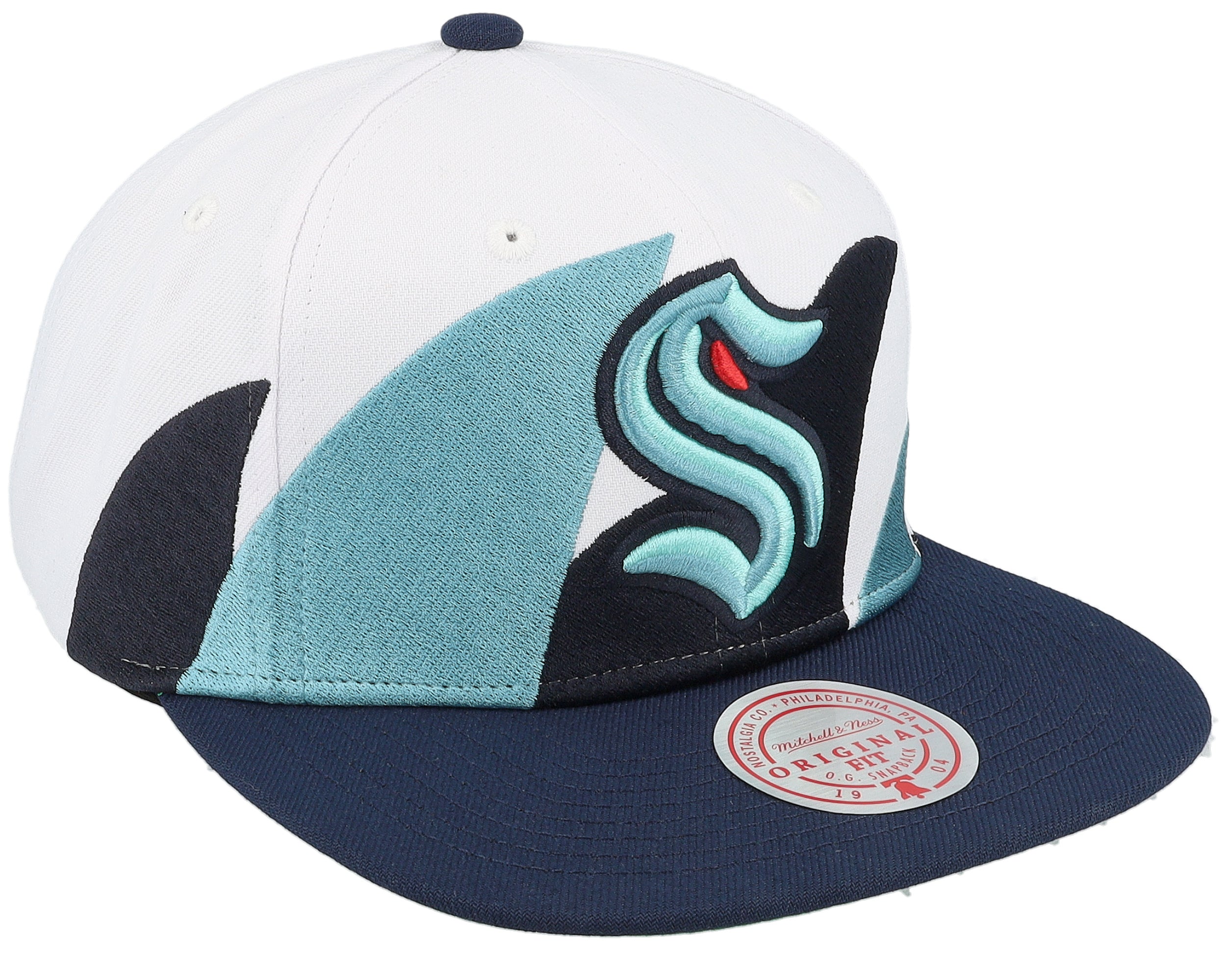 Mens Mitchell & Ness NHL VINTAGE SHARKTOOTH SNAPBACK KRAKEN