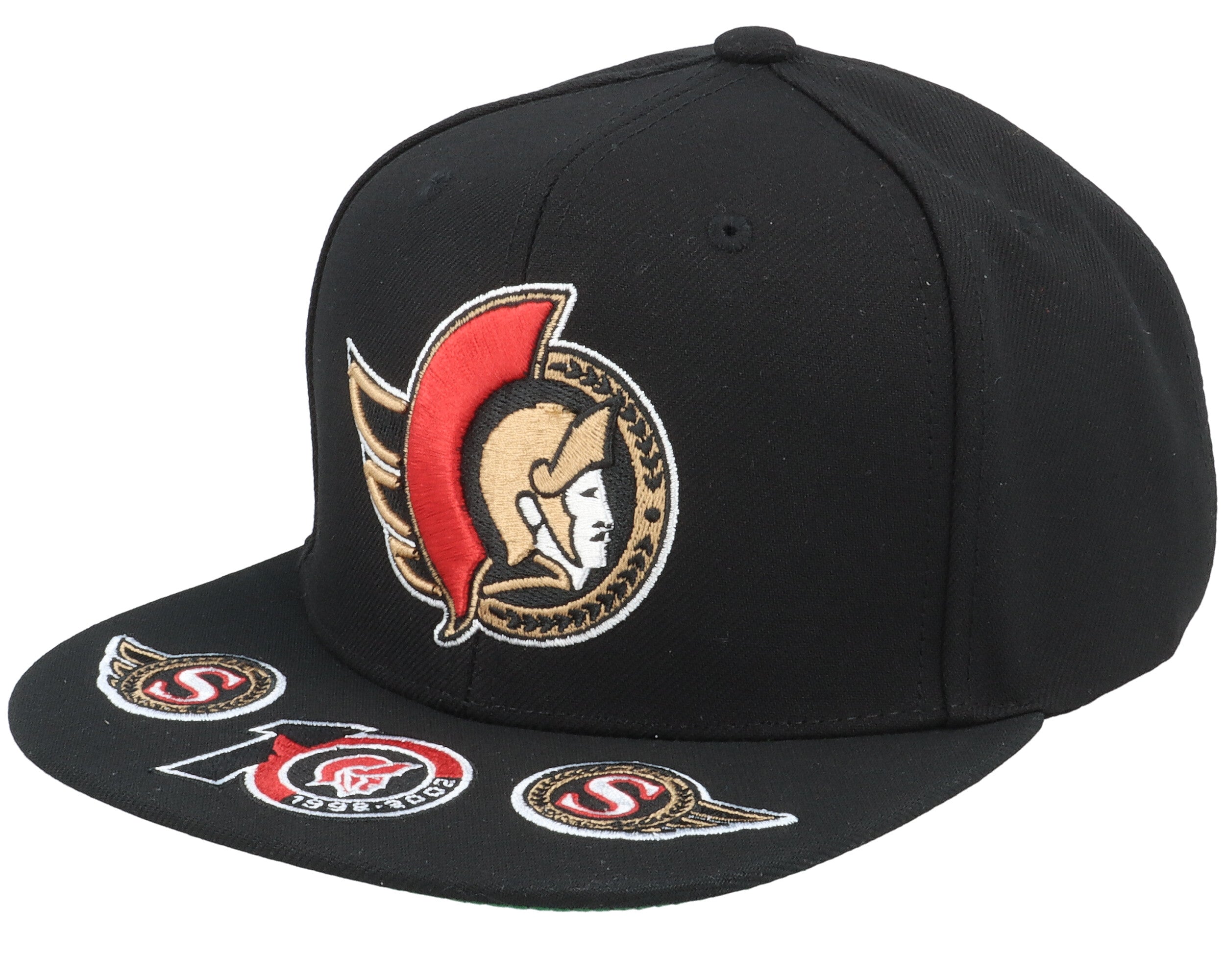 MENS MITCHELL & NESS NHL VINTAGE HAT TRICK SNAPBACK SENATORS - BLACK