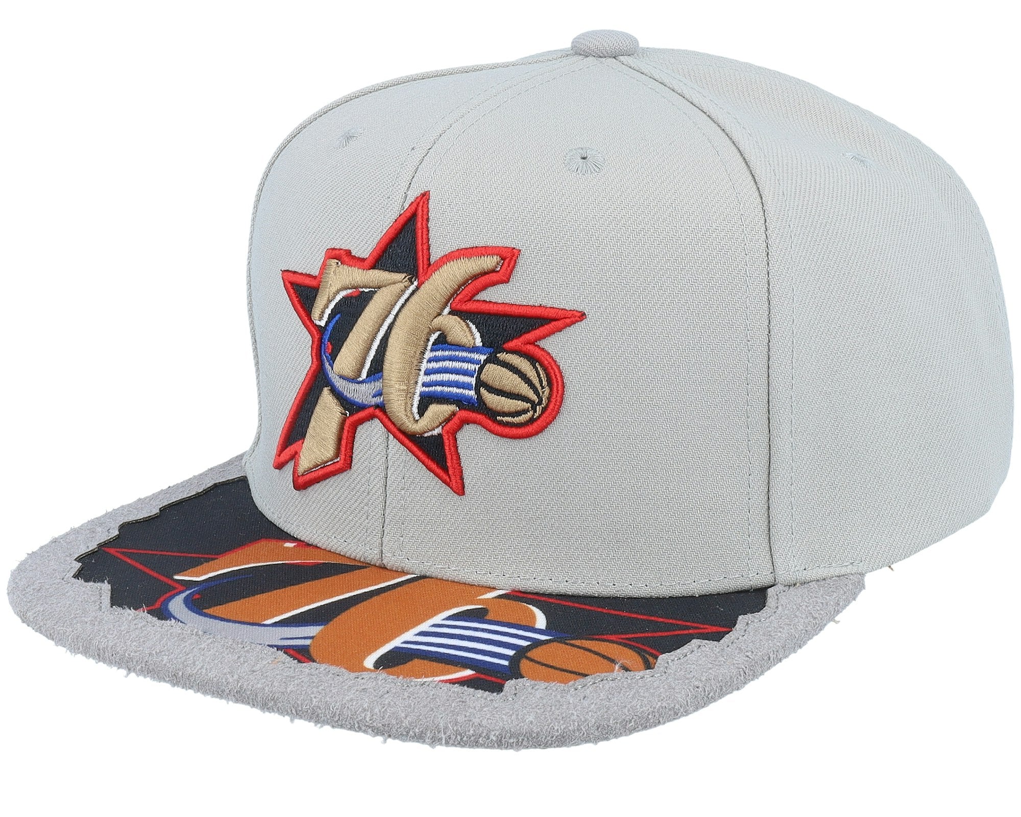 MENS MITCHELL & NESS NBA MUNCH TIME SNAPBACK HWC 76ERS - GREY