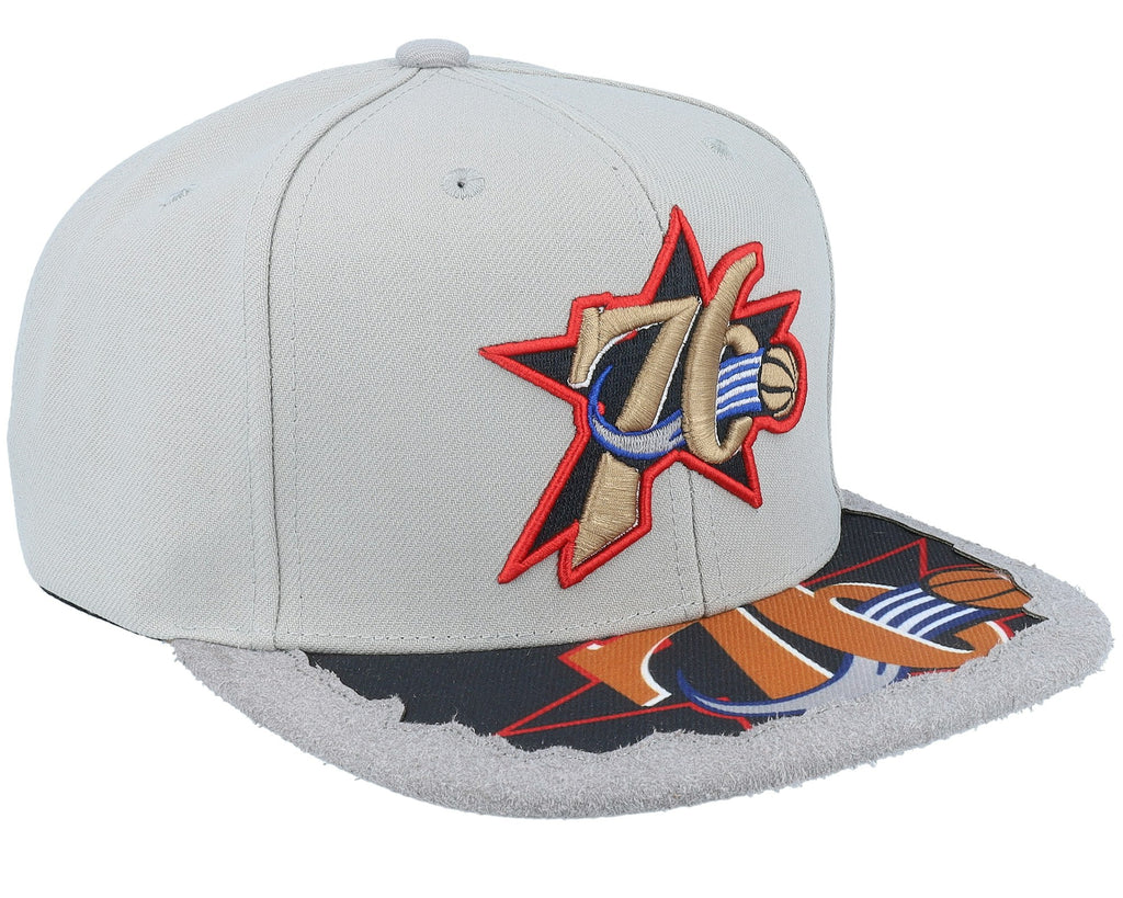MENS MITCHELL & NESS NBA MUNCH TIME SNAPBACK HWC 76ERS - GREY