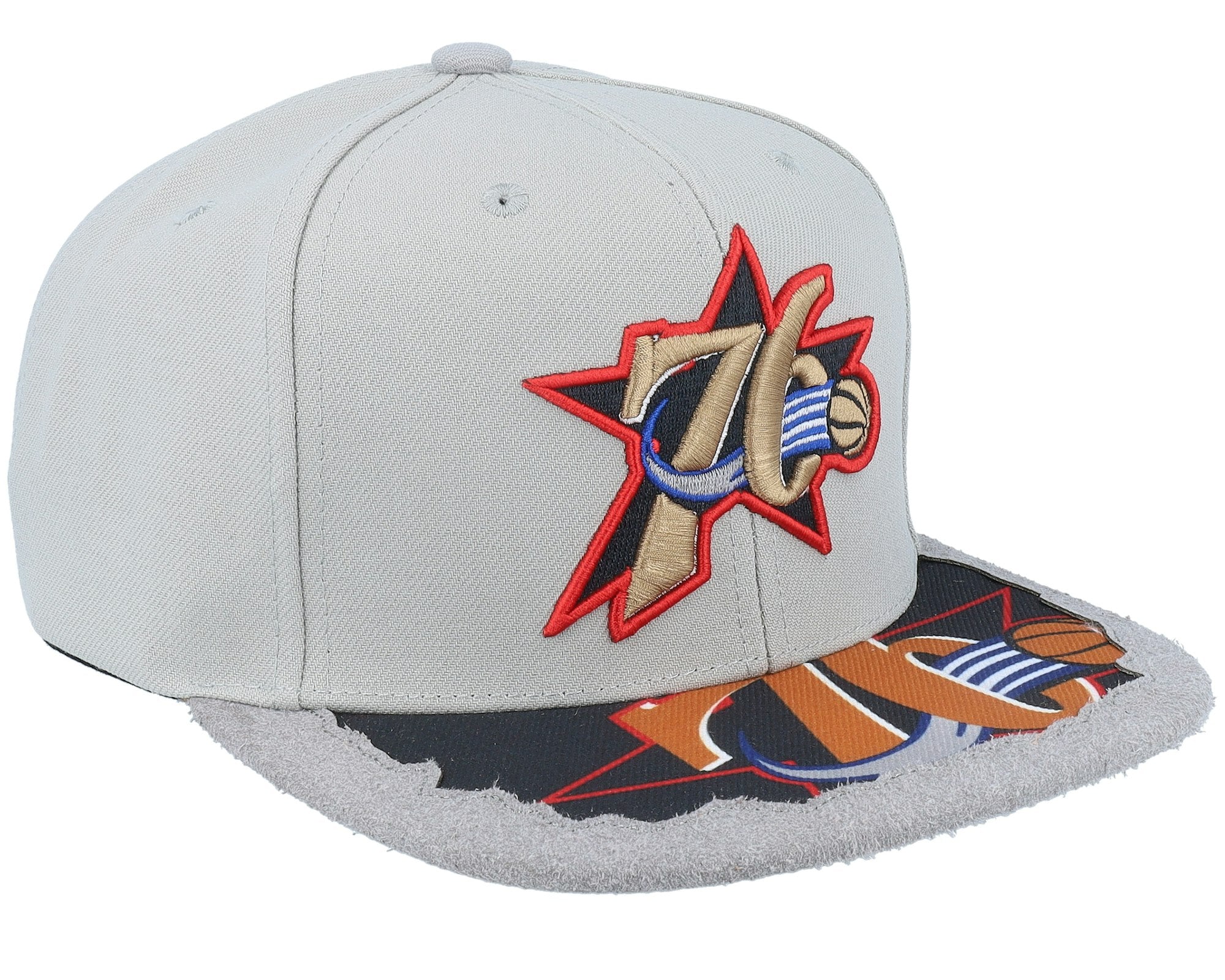 MENS MITCHELL & NESS NBA MUNCH TIME SNAPBACK HWC 76ERS - GREY