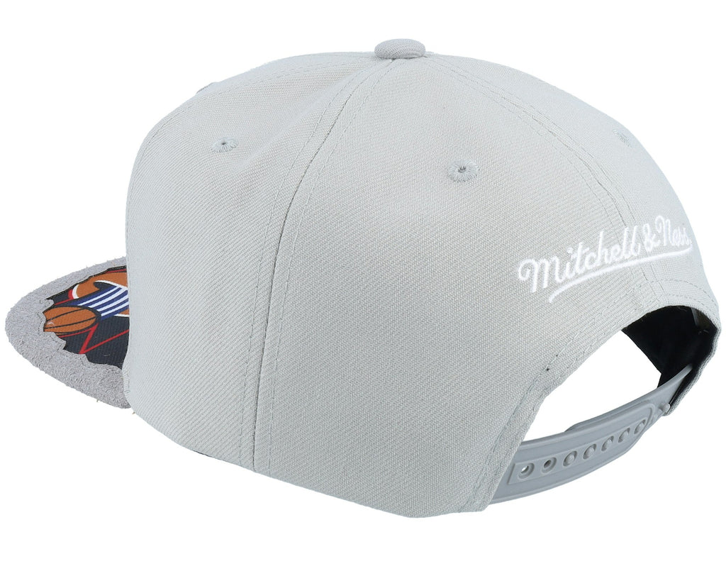 MENS MITCHELL & NESS NBA MUNCH TIME SNAPBACK HWC 76ERS - GREY