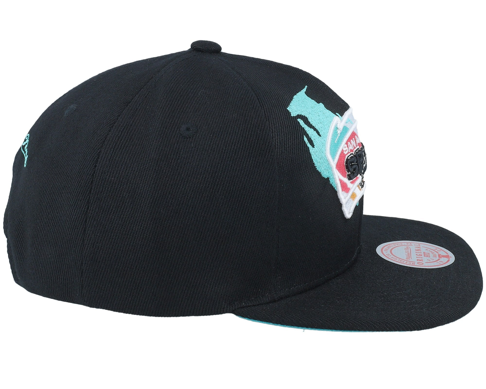 MENS MITCHELL & NESS NBA PAINT BY NUMBER SNAPBACK HWC SPURS - BLACK