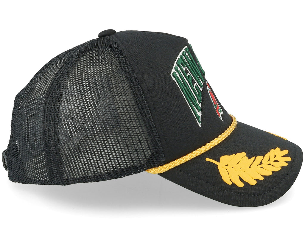 MENS MITCHELL & NESS NHL GOLD LEAF TRUCKER VNTG DEVILS - BLACK