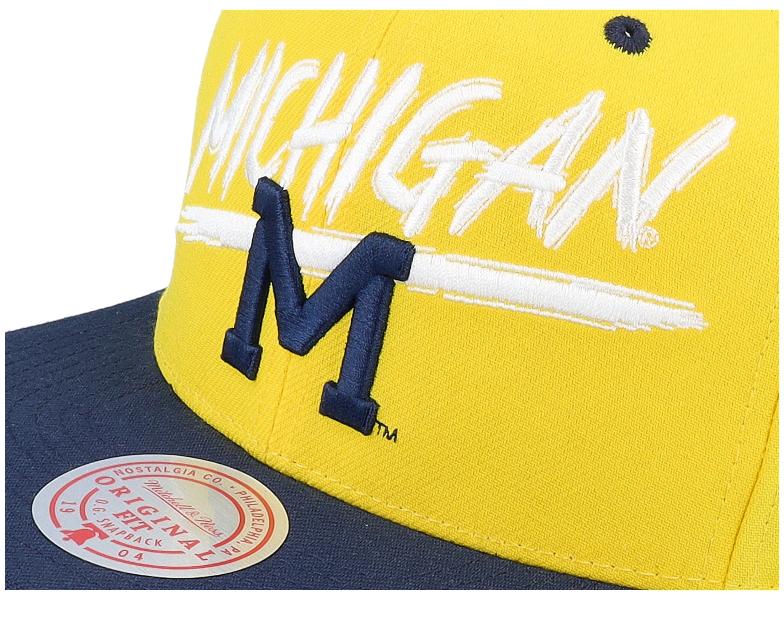Mens Mitchell & Ness NCAA TRANSCRIPT SNAPBACK MICHIGAN