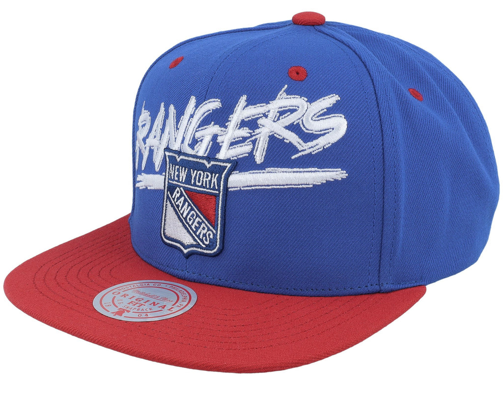 MENS MITCHELL & NESS NHL TRANSCRIPT SNAPBACK VNTG RANGERS - ROYAL-RED