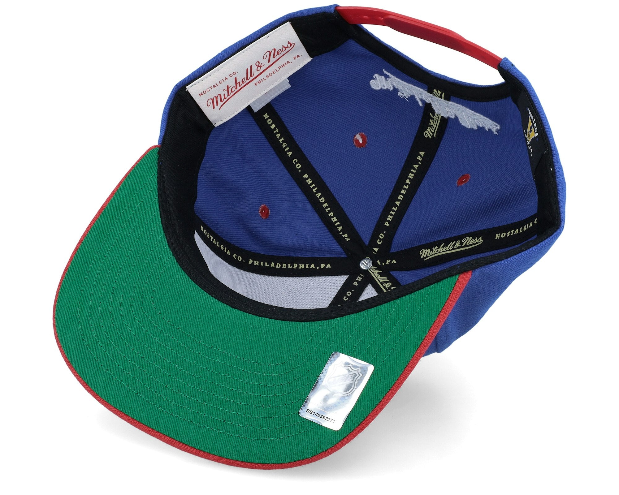 MENS MITCHELL & NESS NHL TRANSCRIPT SNAPBACK VNTG RANGERS - ROYAL-RED