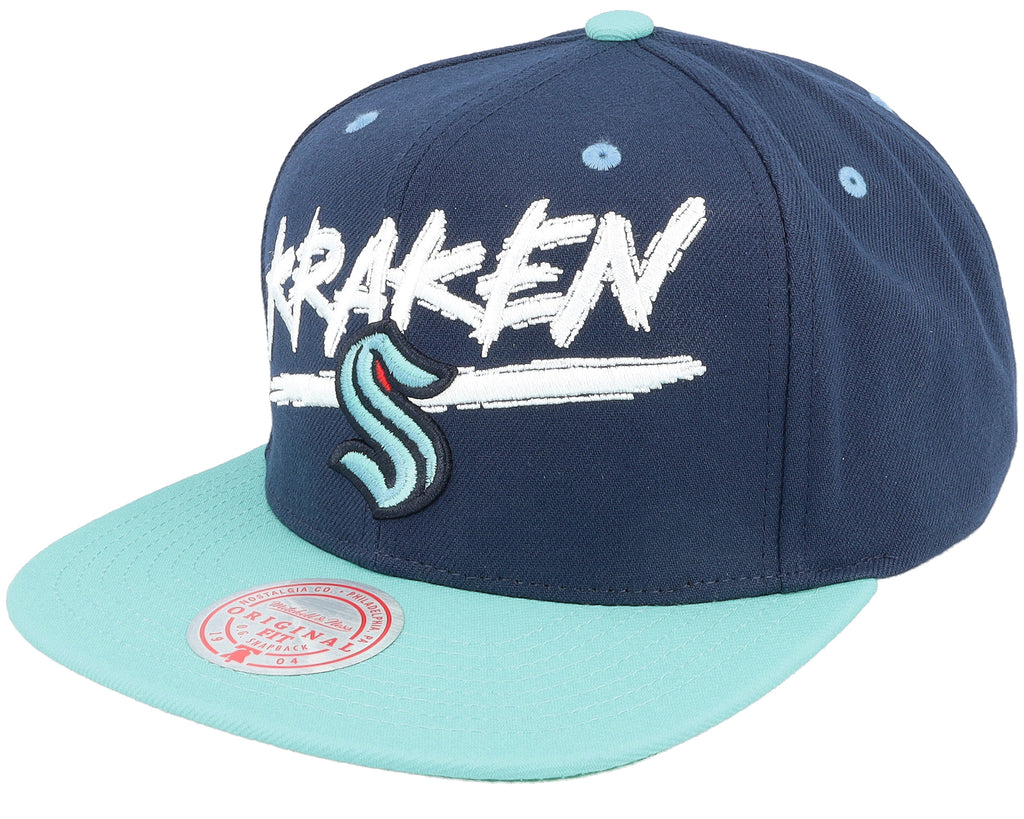 Mens Mitchell & Ness NHL TRANSCRIPT SNAPBACK KRAKEN