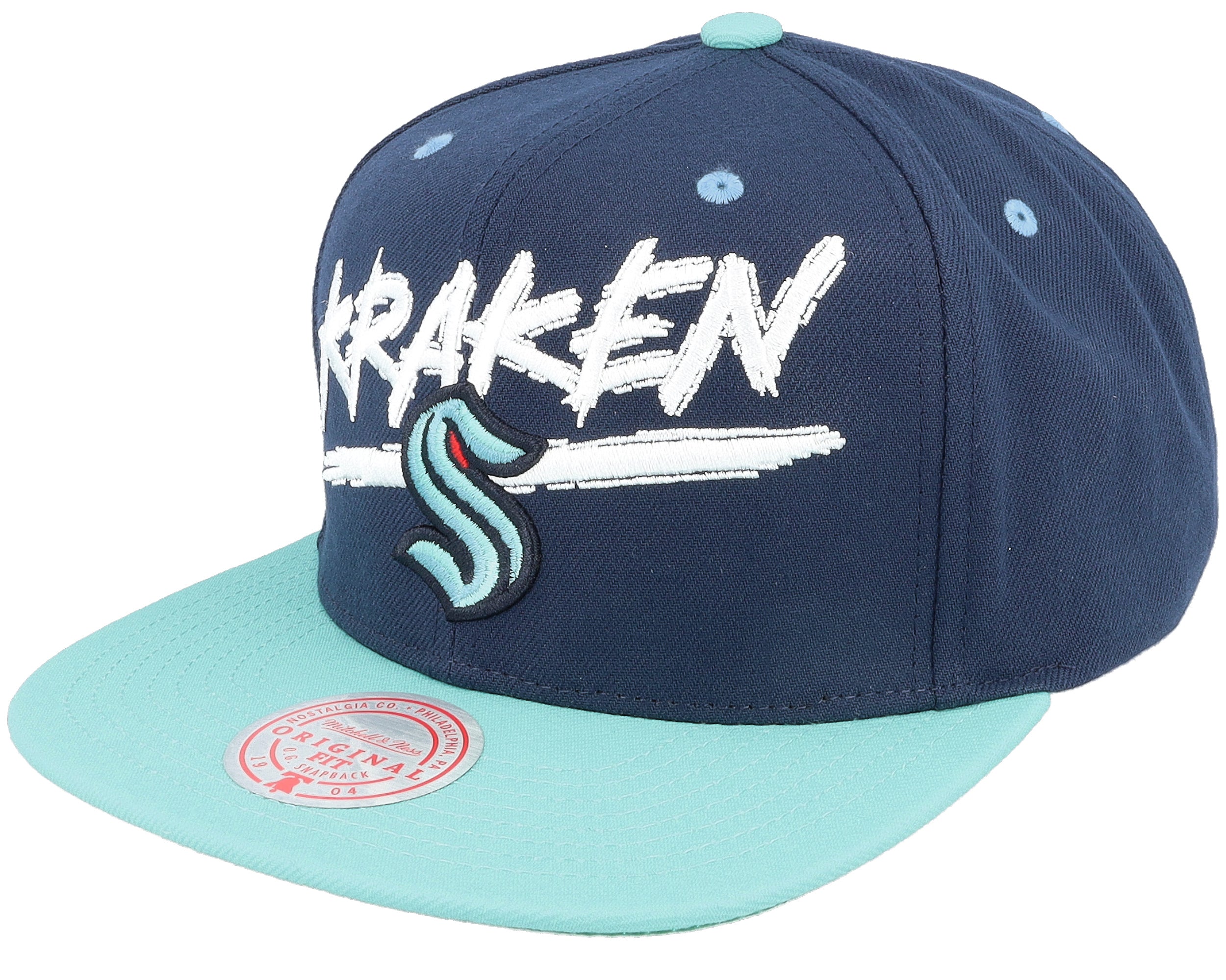 Mens Mitchell & Ness NHL TRANSCRIPT SNAPBACK KRAKEN