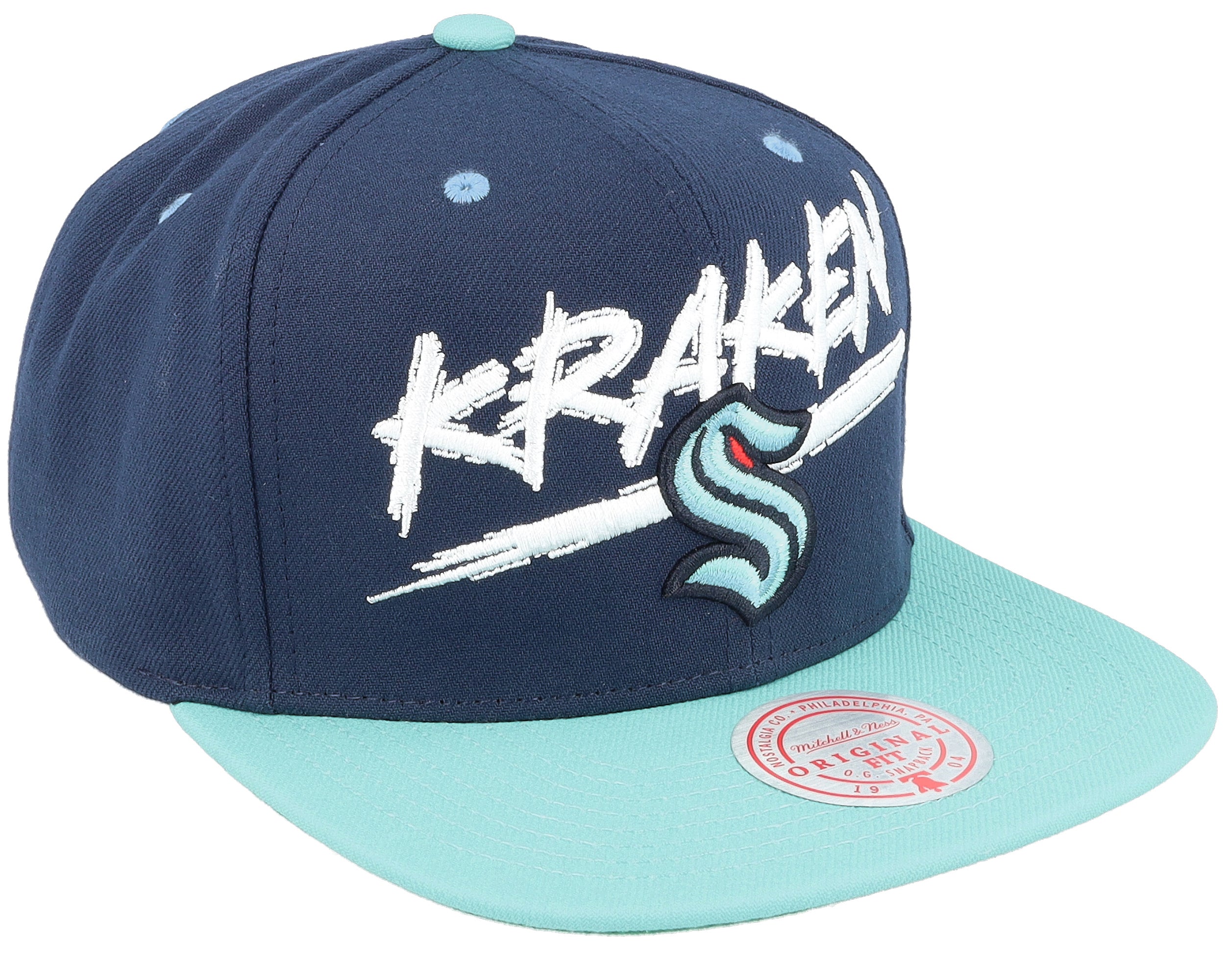 Mens Mitchell & Ness NHL TRANSCRIPT SNAPBACK KRAKEN