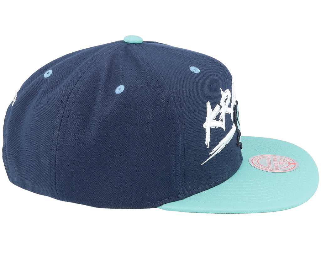Mens Mitchell & Ness NHL TRANSCRIPT SNAPBACK KRAKEN
