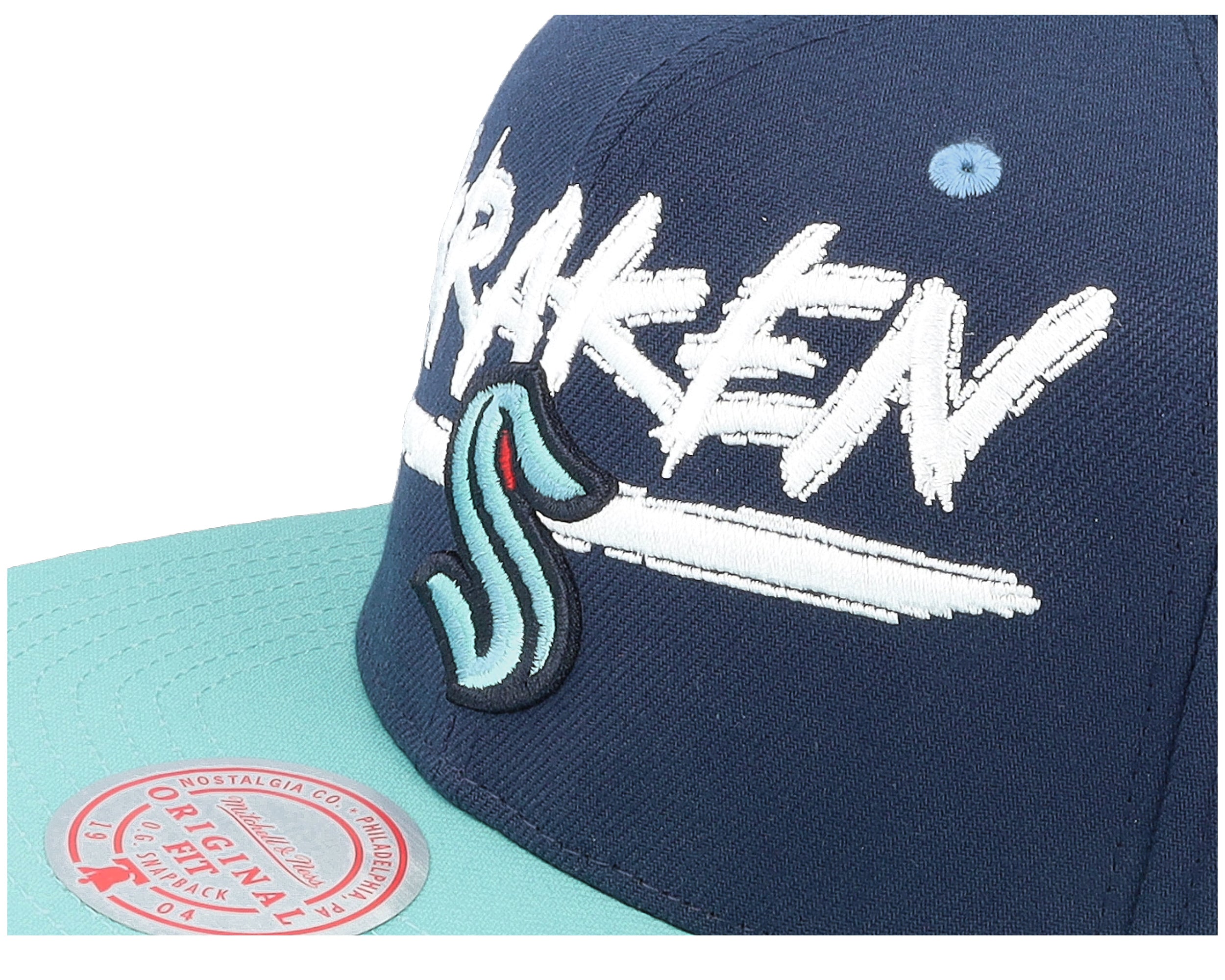 Mens Mitchell & Ness NHL TRANSCRIPT SNAPBACK KRAKEN