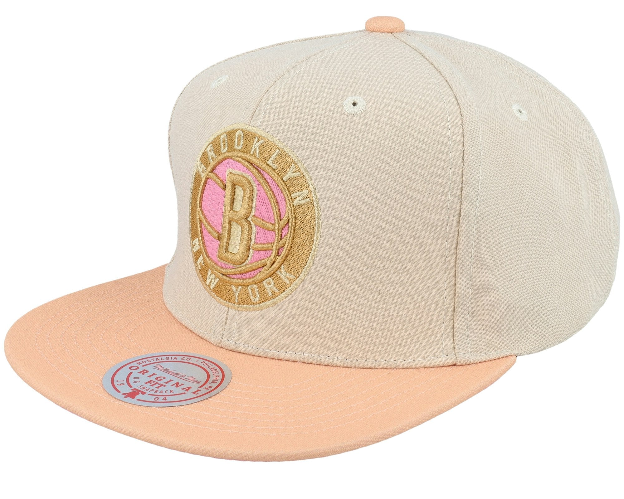 MENS MITCHELL & NESS NBA LOVERS LANE SNAPBACK NETS - OFF WHITE