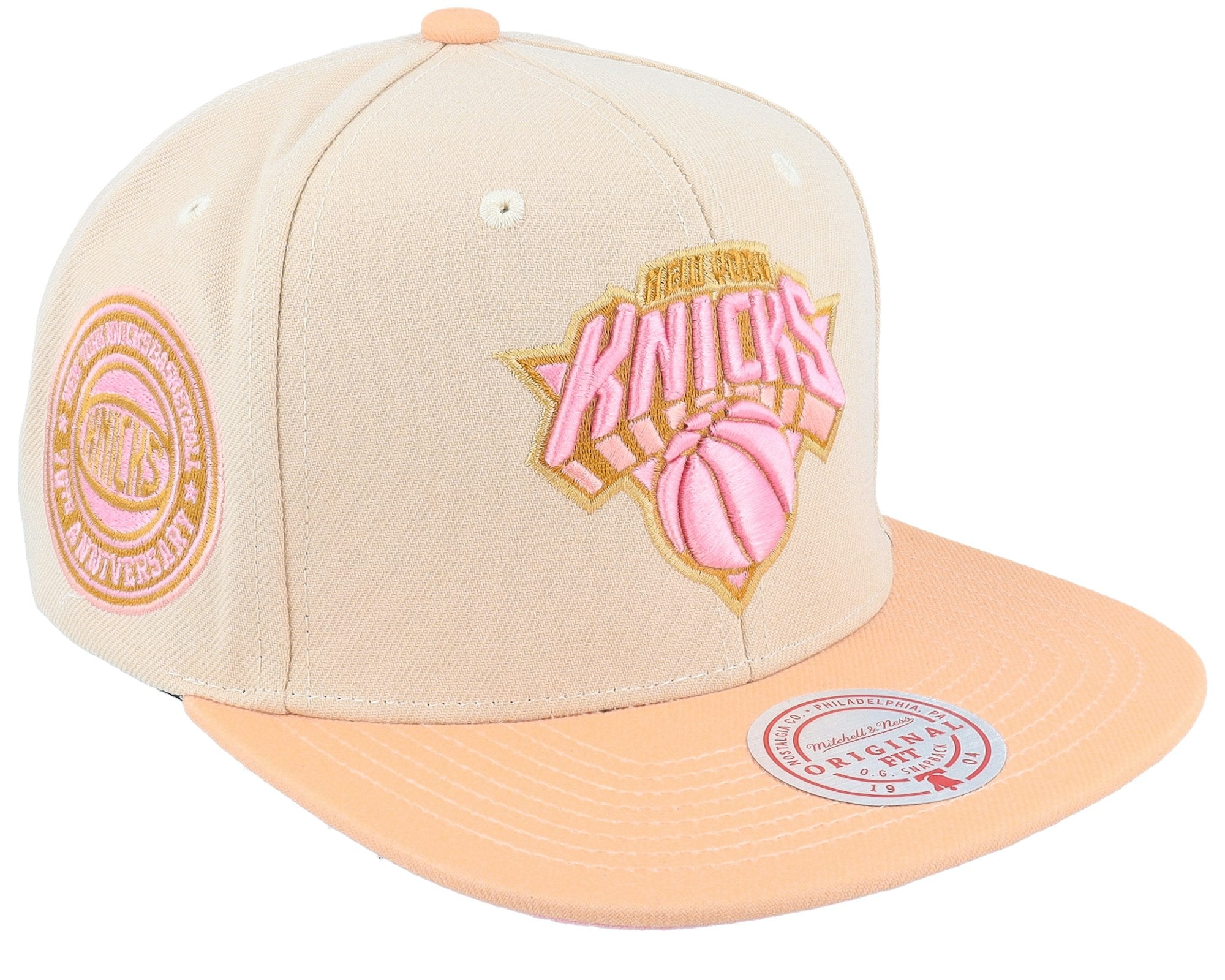 MENS MITCHELL & NESS NBA LOVERS LANE SNAPBACK KNICKS - OFF WHITE