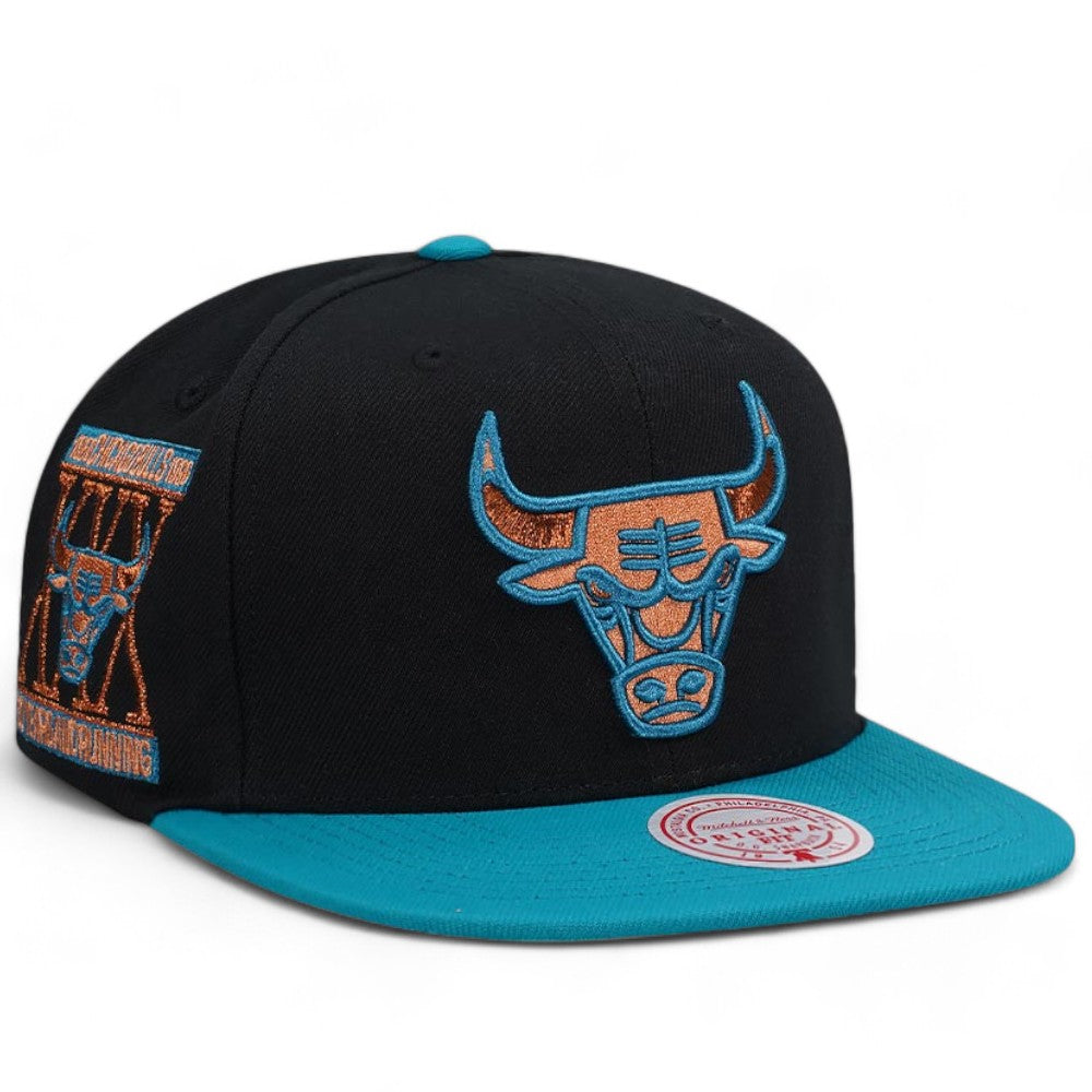 MENS MITCHELL & NESS NBA MAKE CENTS SNAPBACK BULLS - BLACK-TEAL