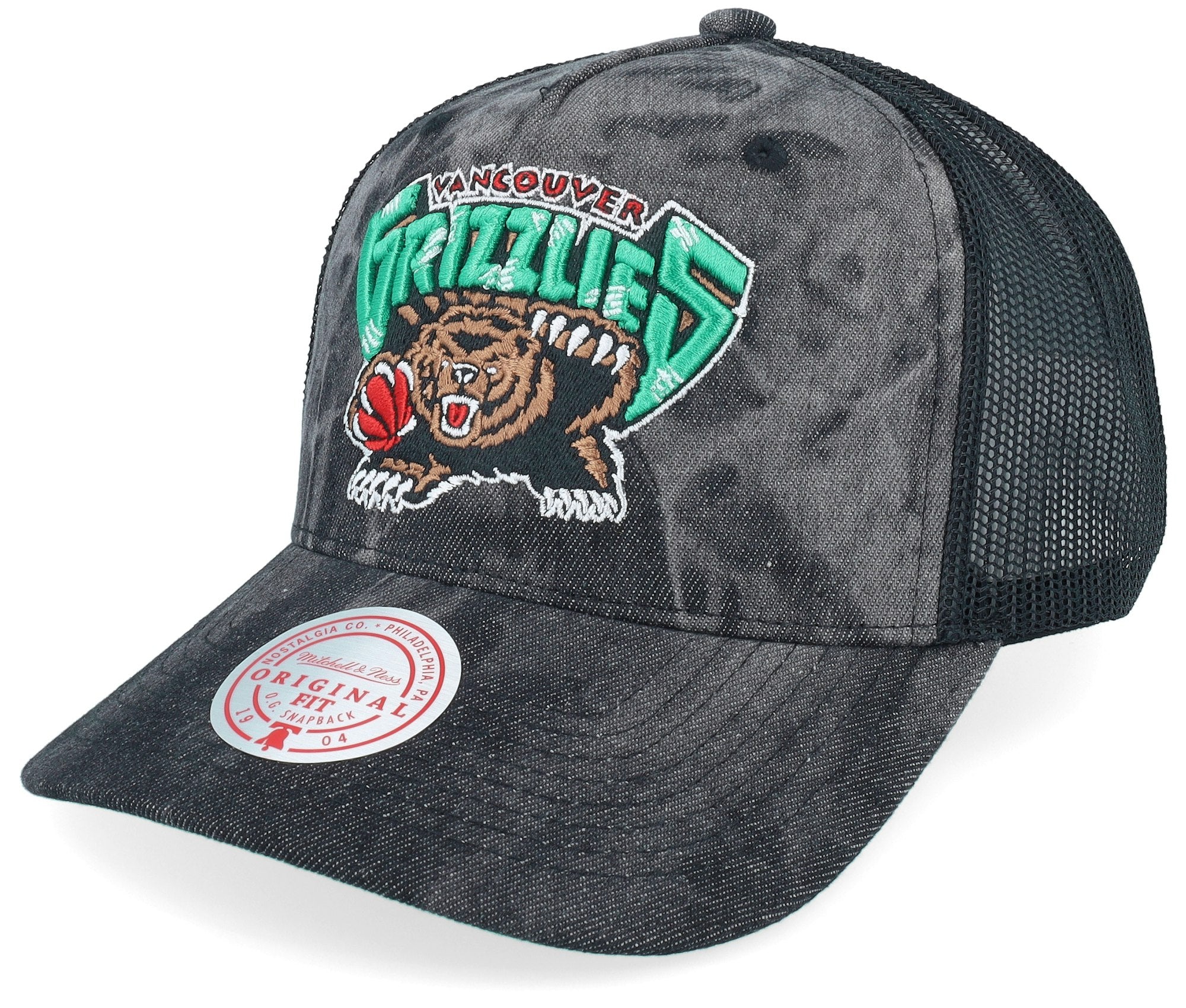 MENS MITCHELL & NESS NBA BURNT ENDS TRUCKER HWC GRIZZLIES - BLACK