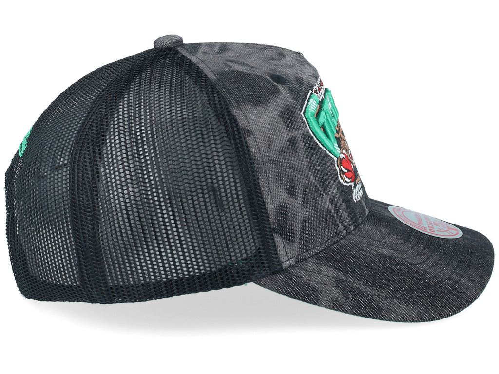 MENS MITCHELL & NESS NBA BURNT ENDS TRUCKER HWC GRIZZLIES - BLACK