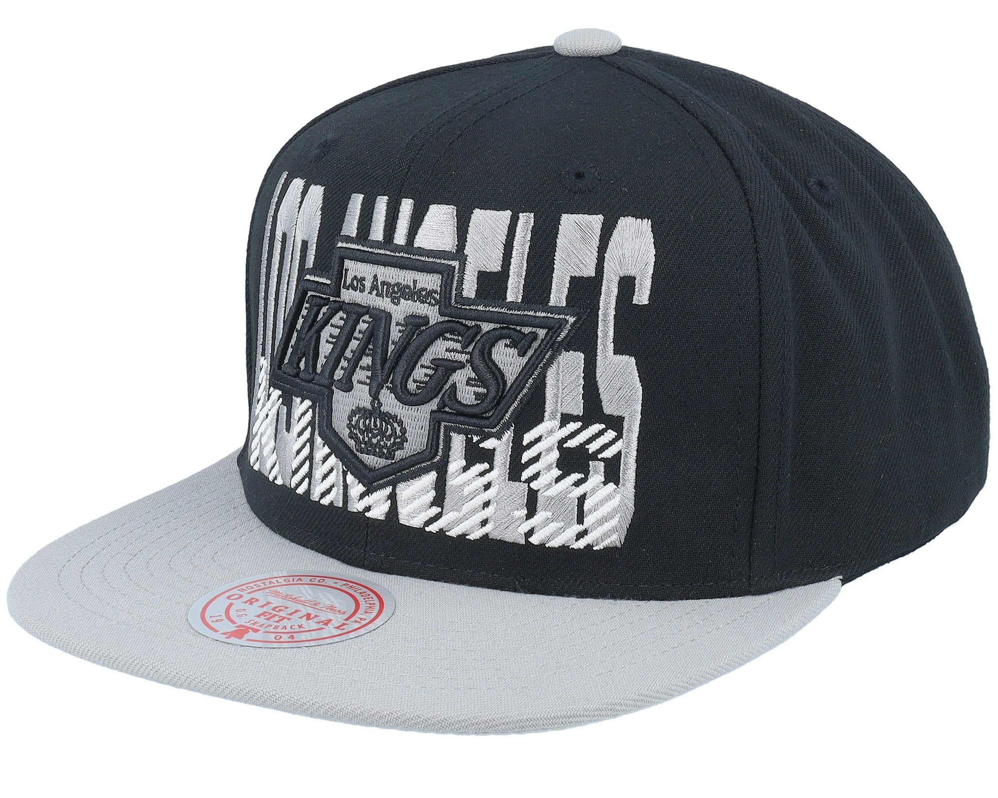 MENS MITCHELL & NESS NHL CROSS CHECK SNAPBACK VNTG KINGS - BLACK