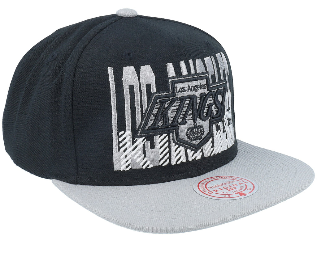 MENS MITCHELL & NESS NHL CROSS CHECK SNAPBACK VNTG KINGS - BLACK