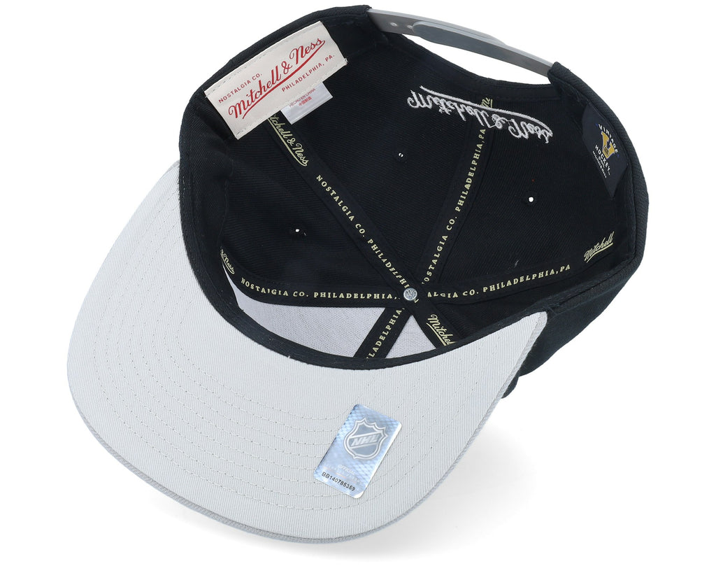 MENS MITCHELL & NESS NHL CROSS CHECK SNAPBACK VNTG KINGS - BLACK