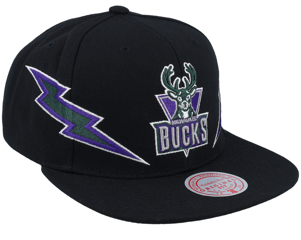 Mens Mitchell & Ness NBA DOUBLE TROUBLE SNAPBACK HWC BUCKS