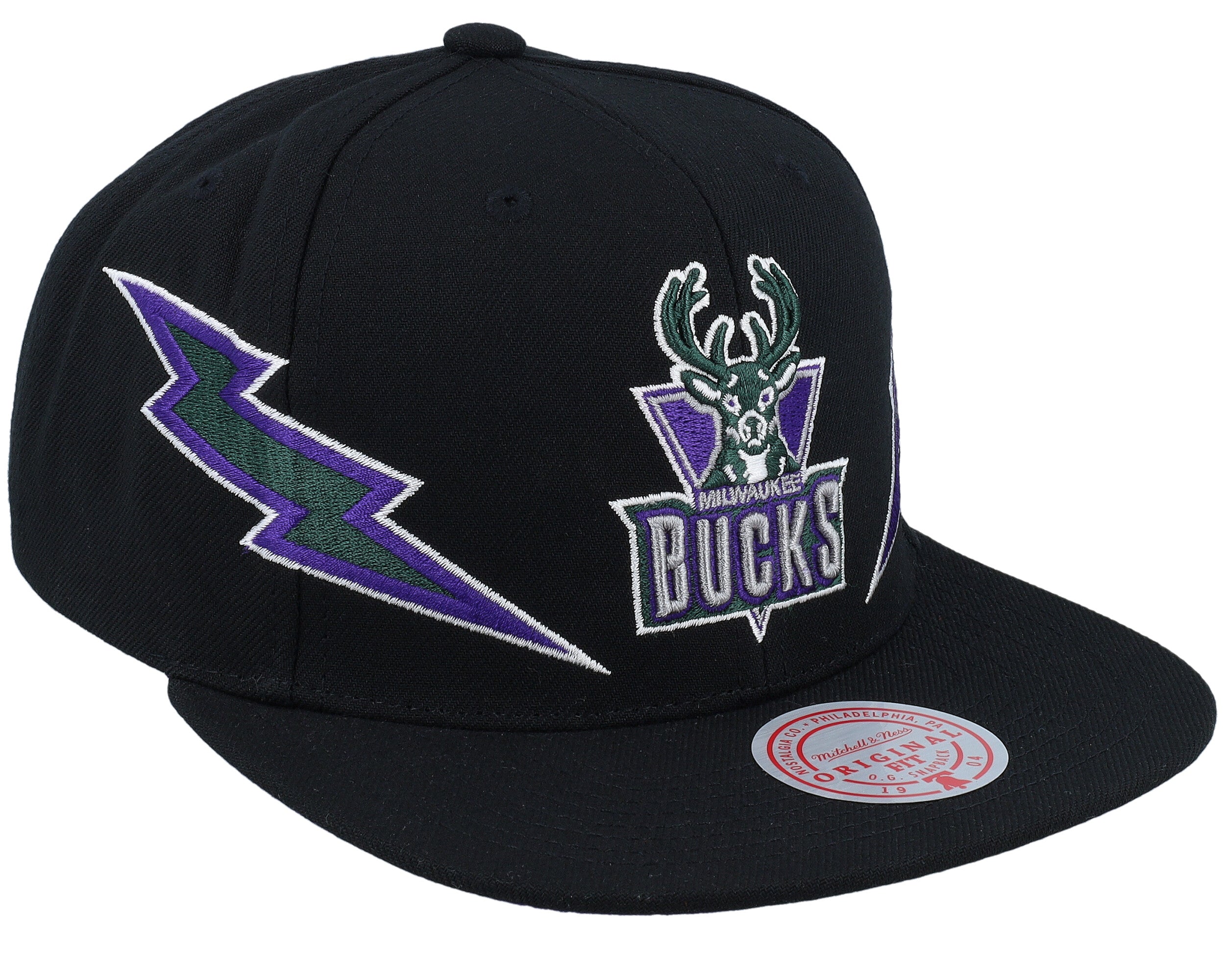Mens Mitchell & Ness NBA DOUBLE TROUBLE SNAPBACK HWC BUCKS