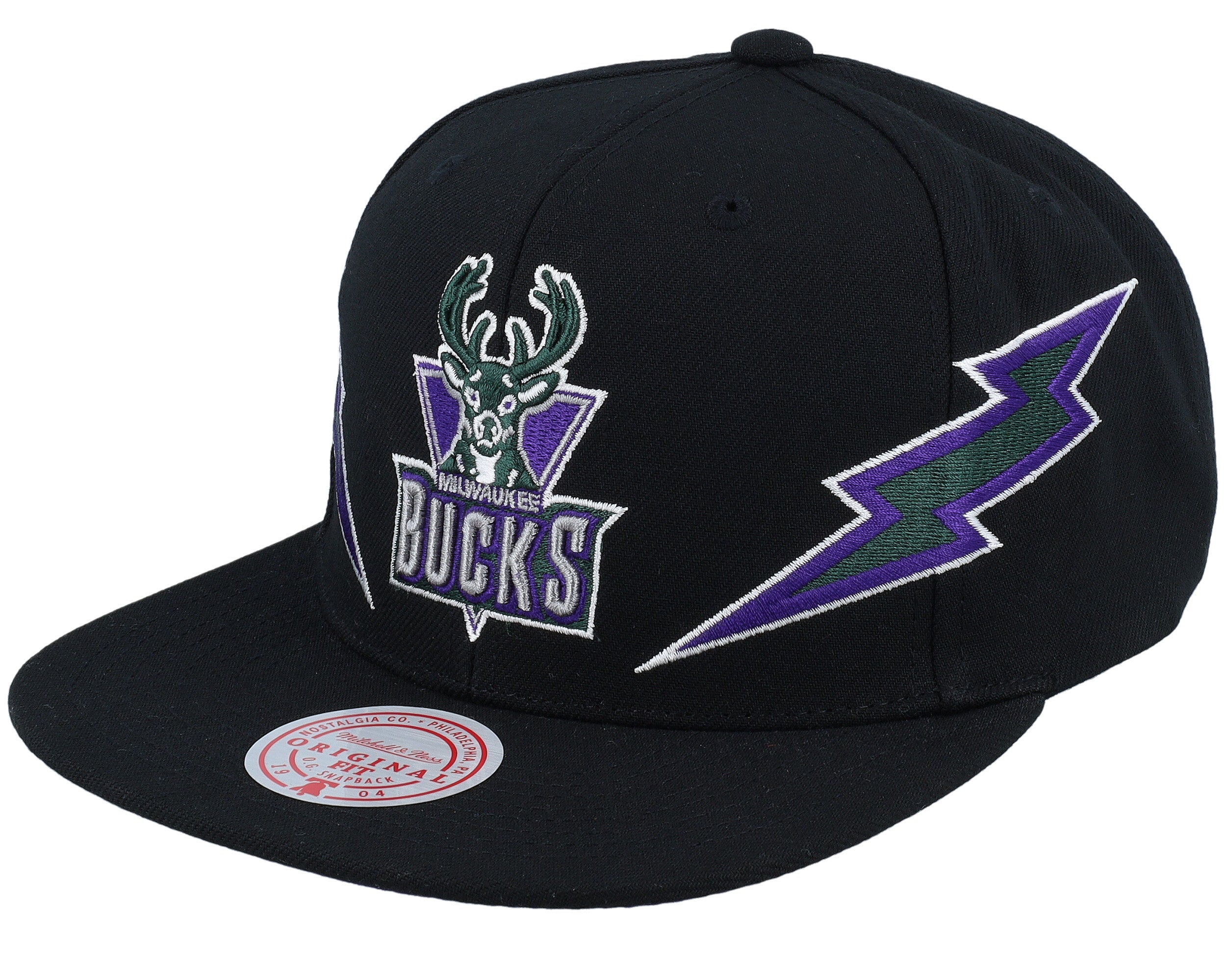 Mens Mitchell & Ness NBA DOUBLE TROUBLE SNAPBACK HWC BUCKS