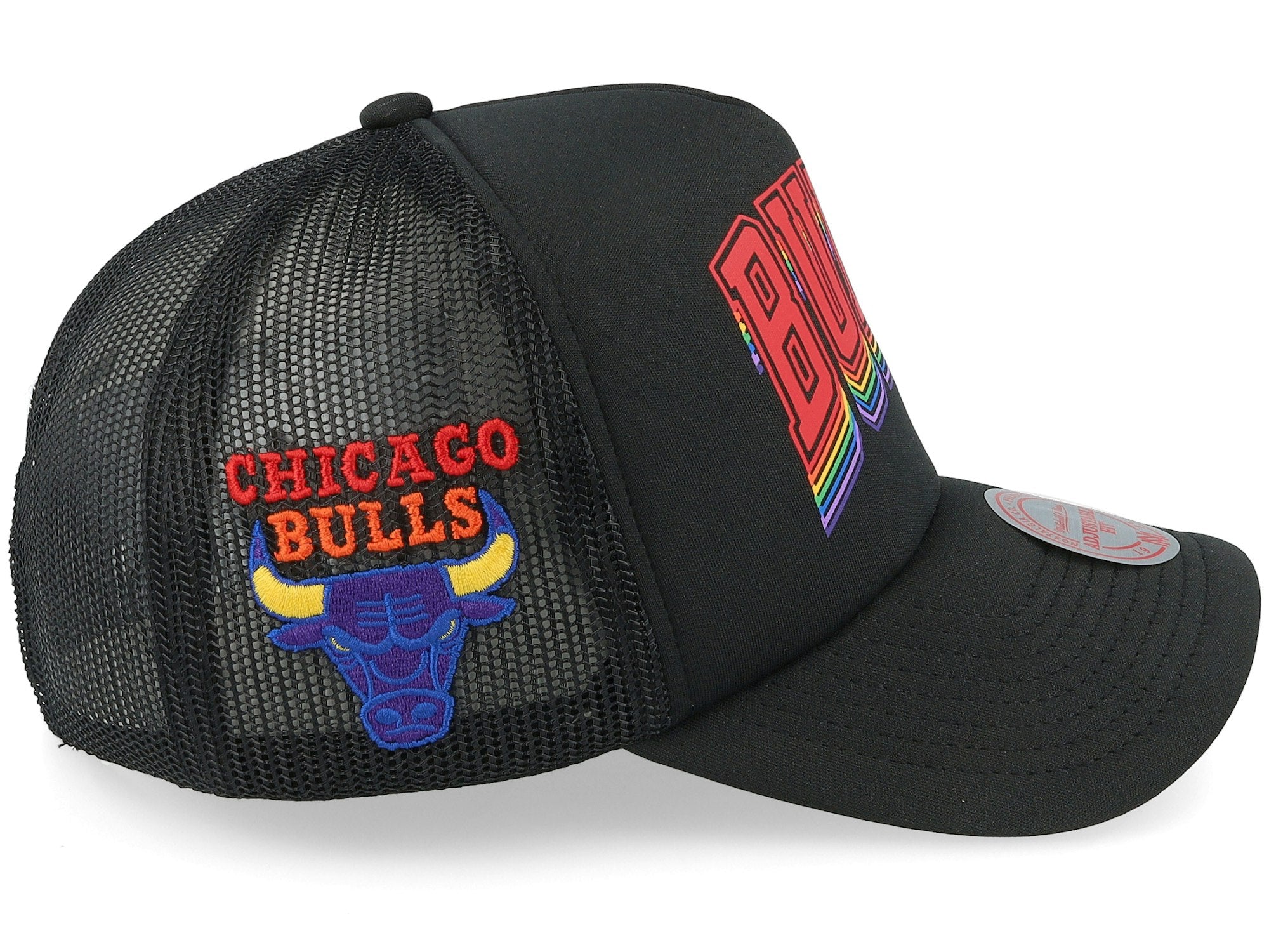 Mens MITCHELL & NESS NBA ROYGBIV TRUCKER BULLS