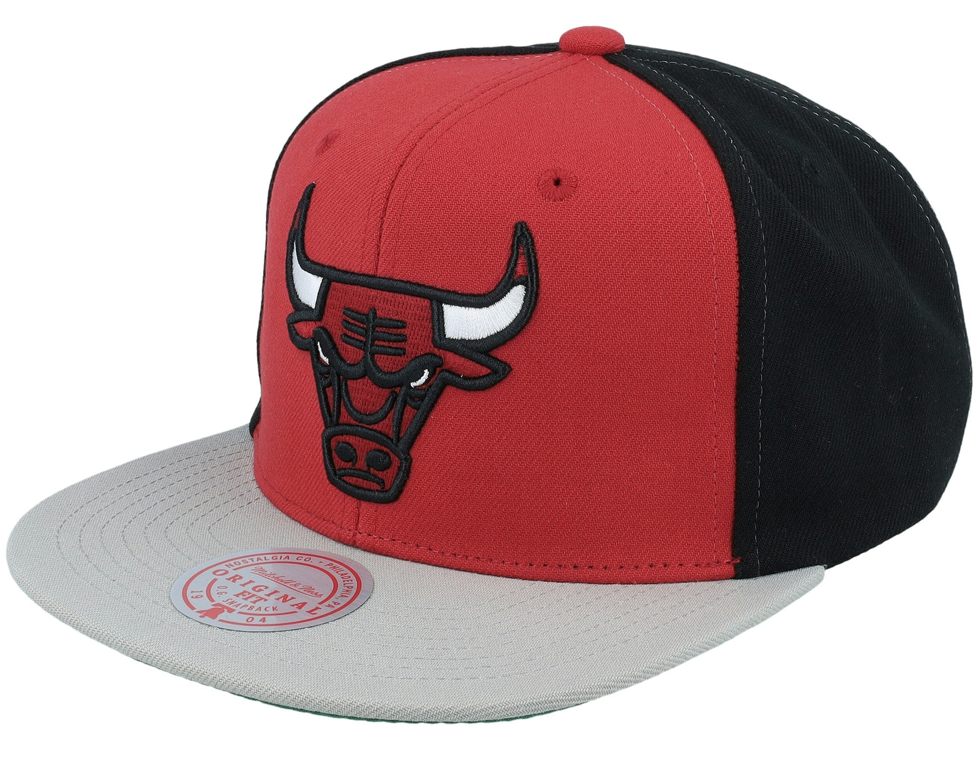 MENS MITCHELL & NESS NBA BLOCK OUT SNAPBACK BULLS - BLACK