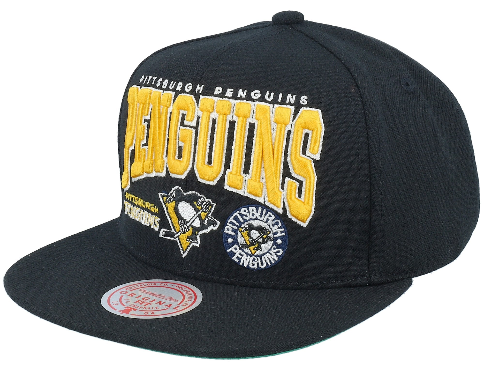 MENS MITCHELL & NESS NHL CHAMP STACK SNAPBACK VNTG PENGUINS - BLACK