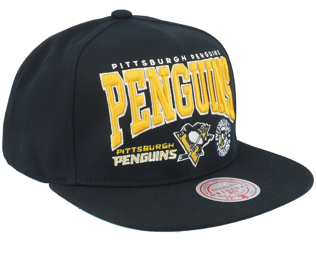 MENS MITCHELL & NESS NHL CHAMP STACK SNAPBACK VNTG PENGUINS - BLACK